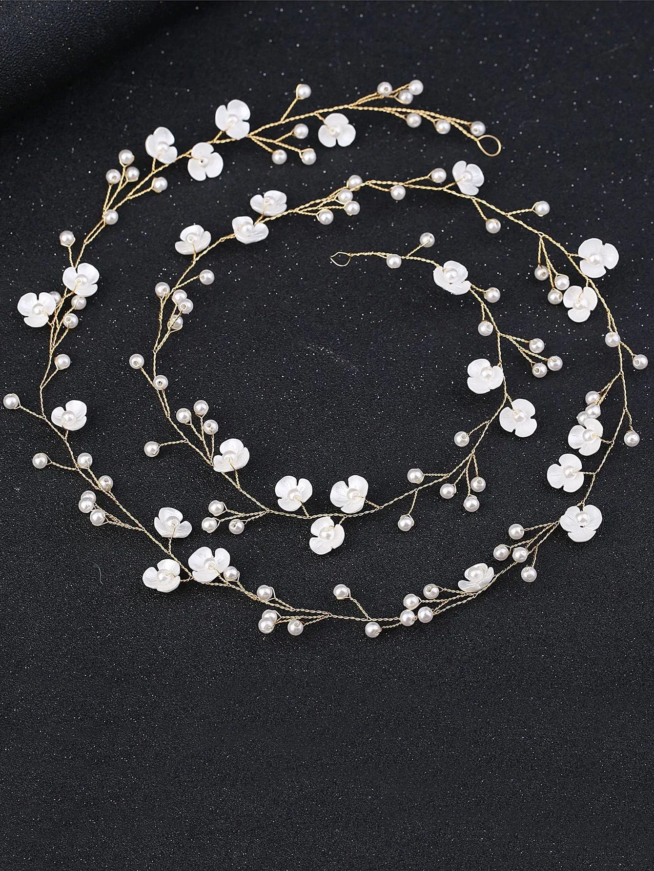 1pc Bride Wedding Hair Chain Hairband With Three Shells And Copper Wire Handmade 100cm Length Headpiece Elegant Tiaras