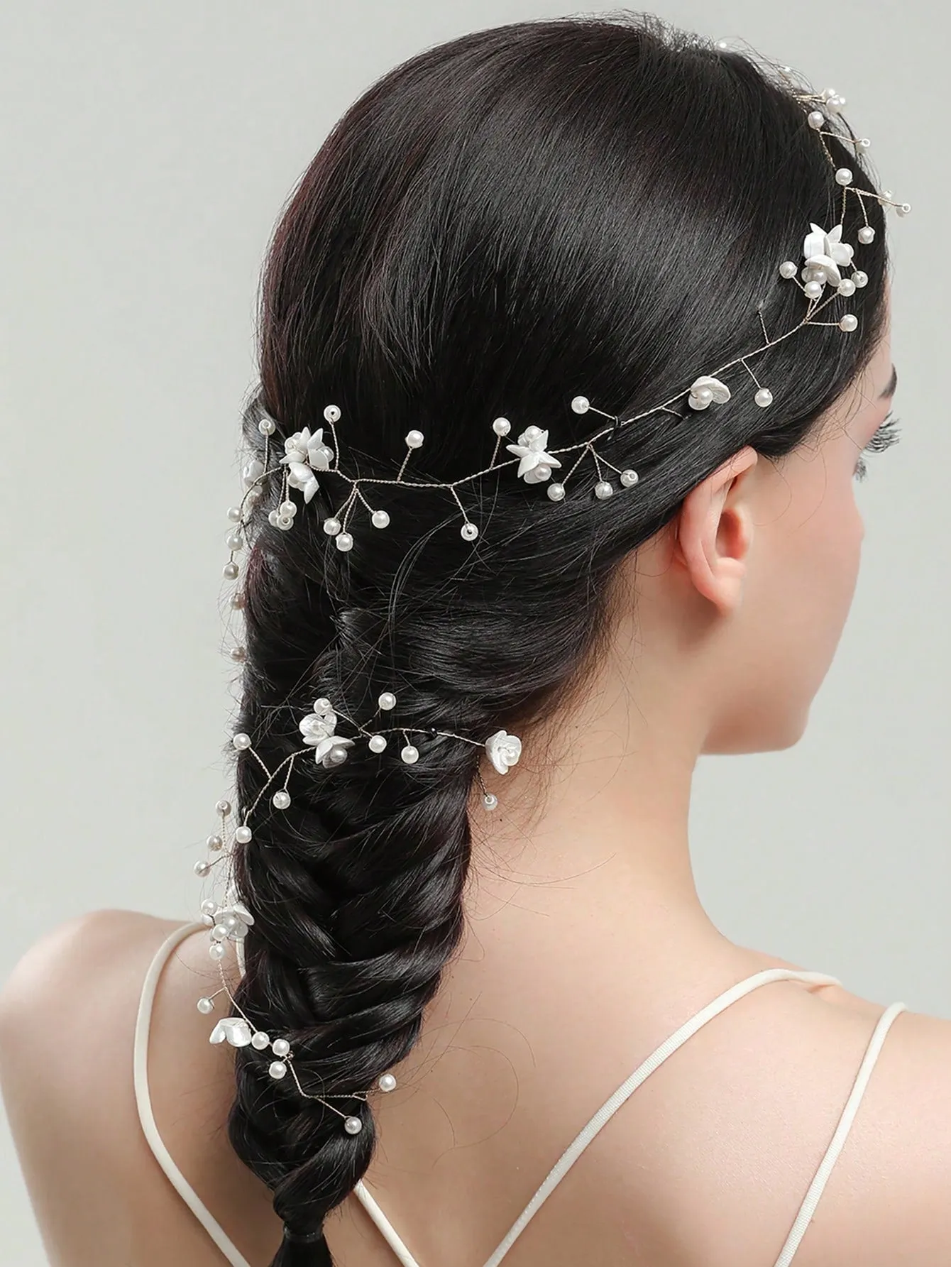 1pc Bride Wedding Hair Chain Hairband With Three Shells And Copper Wire Handmade 100cm Length Headpiece Elegant Tiaras