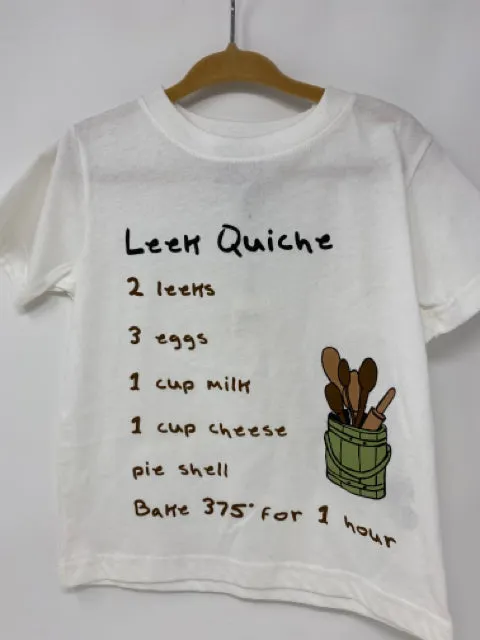 2 Y White Cotton Leek Quiche T-Shirt