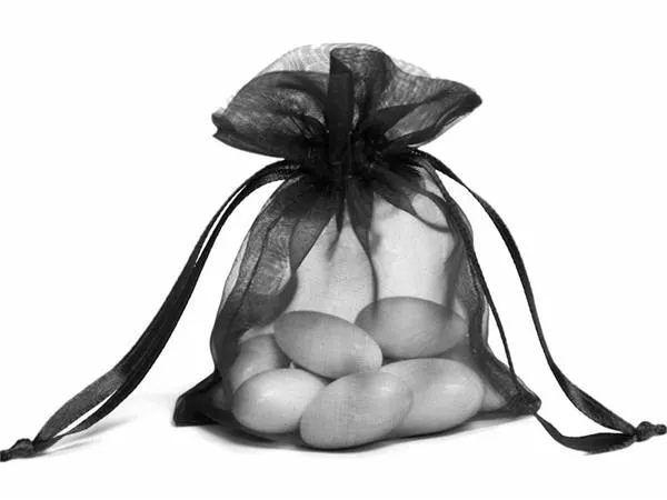 5x7 Black Sheer Organza Bags -10 pcs