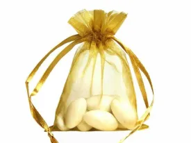 5x7 Gold Sheer Organza Bags -10 pcs