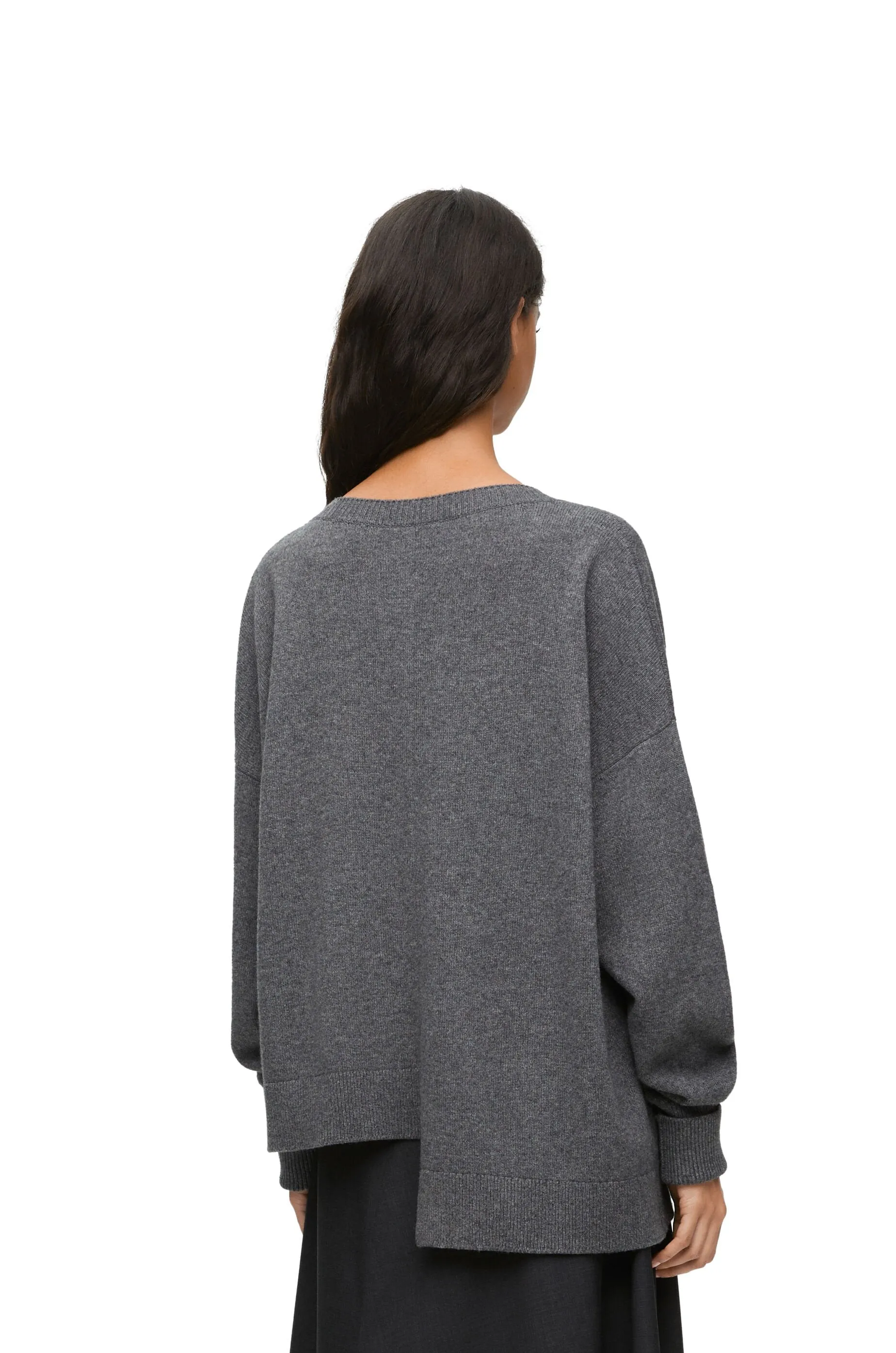 Asymmetric sweater in cashmere