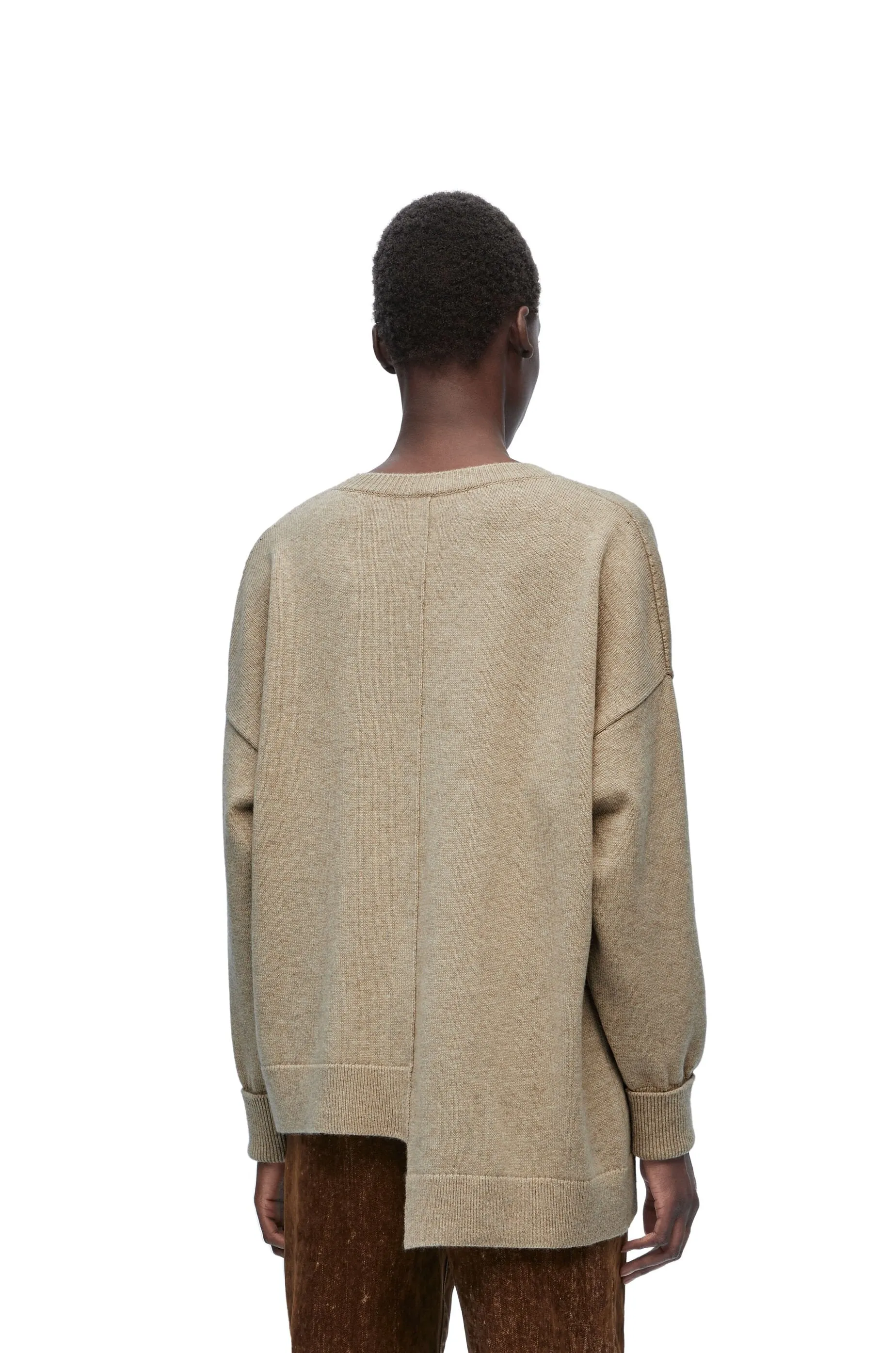 Asymmetric sweater in cashmere