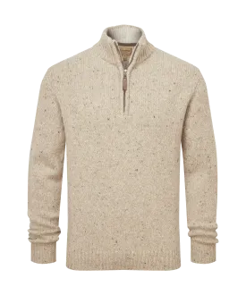 Aviemore Alpaca Mix Quarter Zip Jumper - Oat