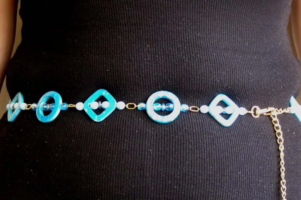 Beaded turquoise belt