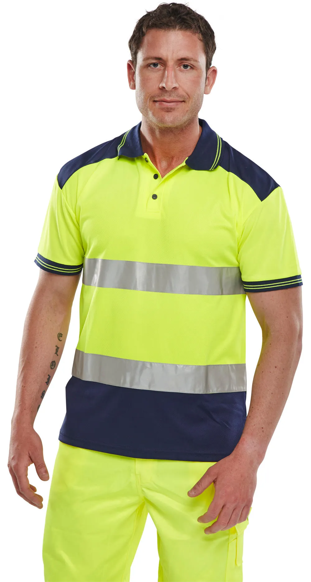 Beeswift Polo Shirt Two Tone Saturn Yellow / Navy {All Sizes}