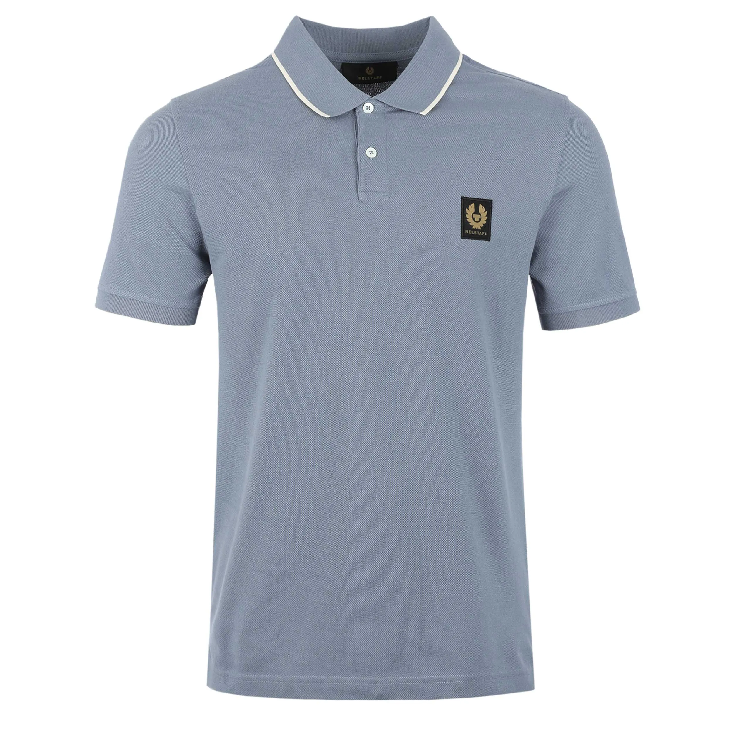 Belstaff Tipped Short Sleeve Polo Shirt in Blue Flint