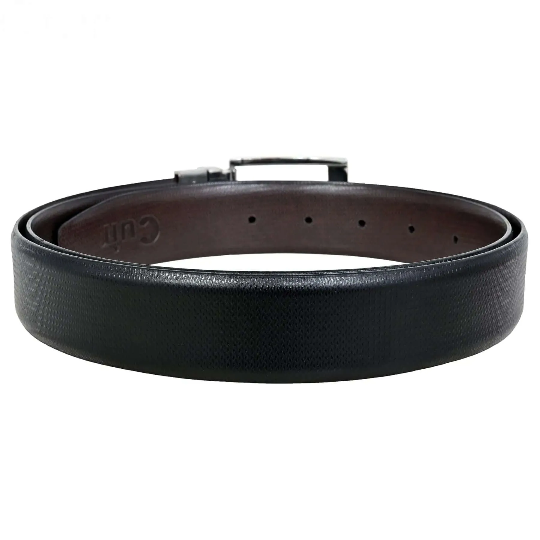 Black Full Hide Leather Belt: Sizes 30" to 46"