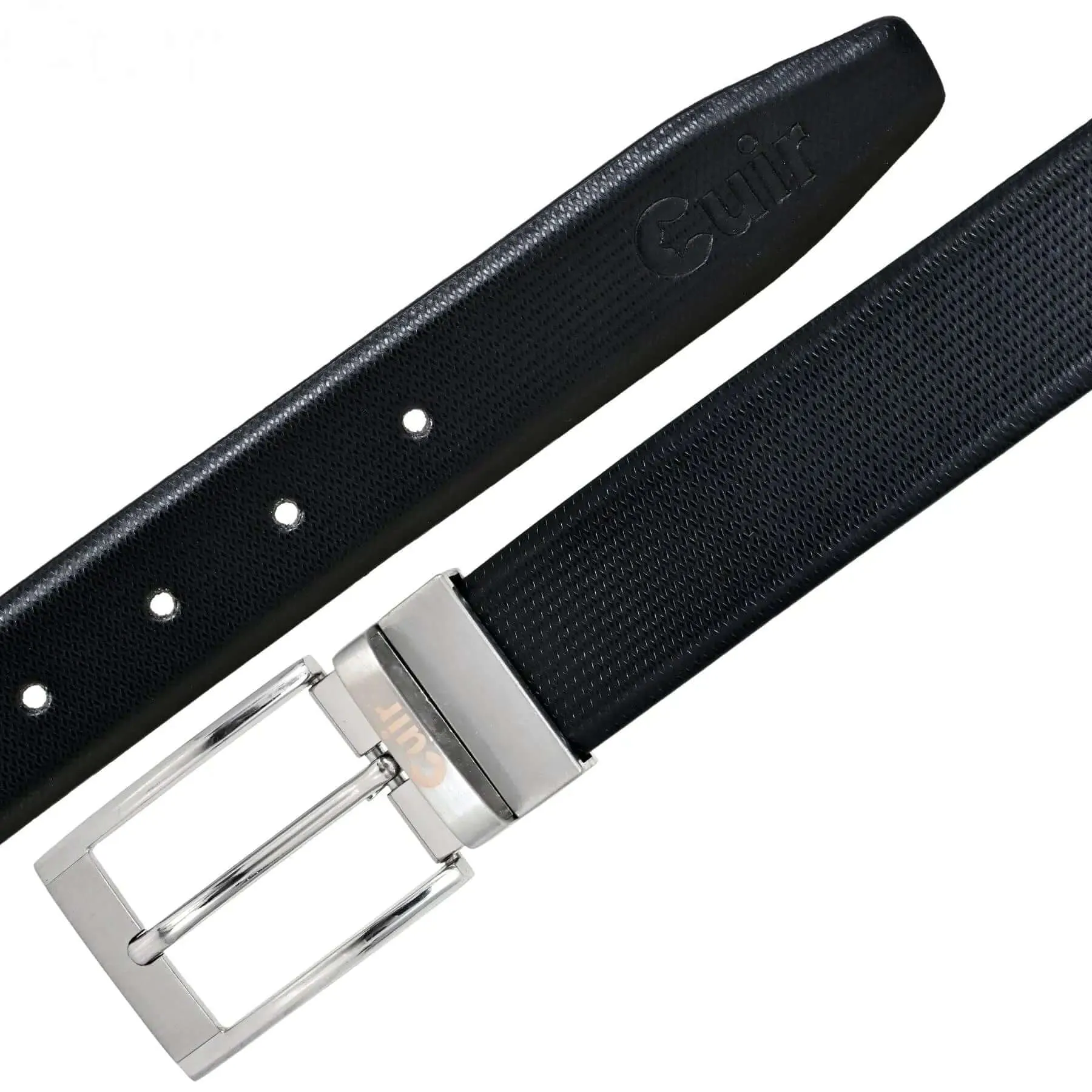 Black Full Hide Leather Belt: Sizes 30" to 46"