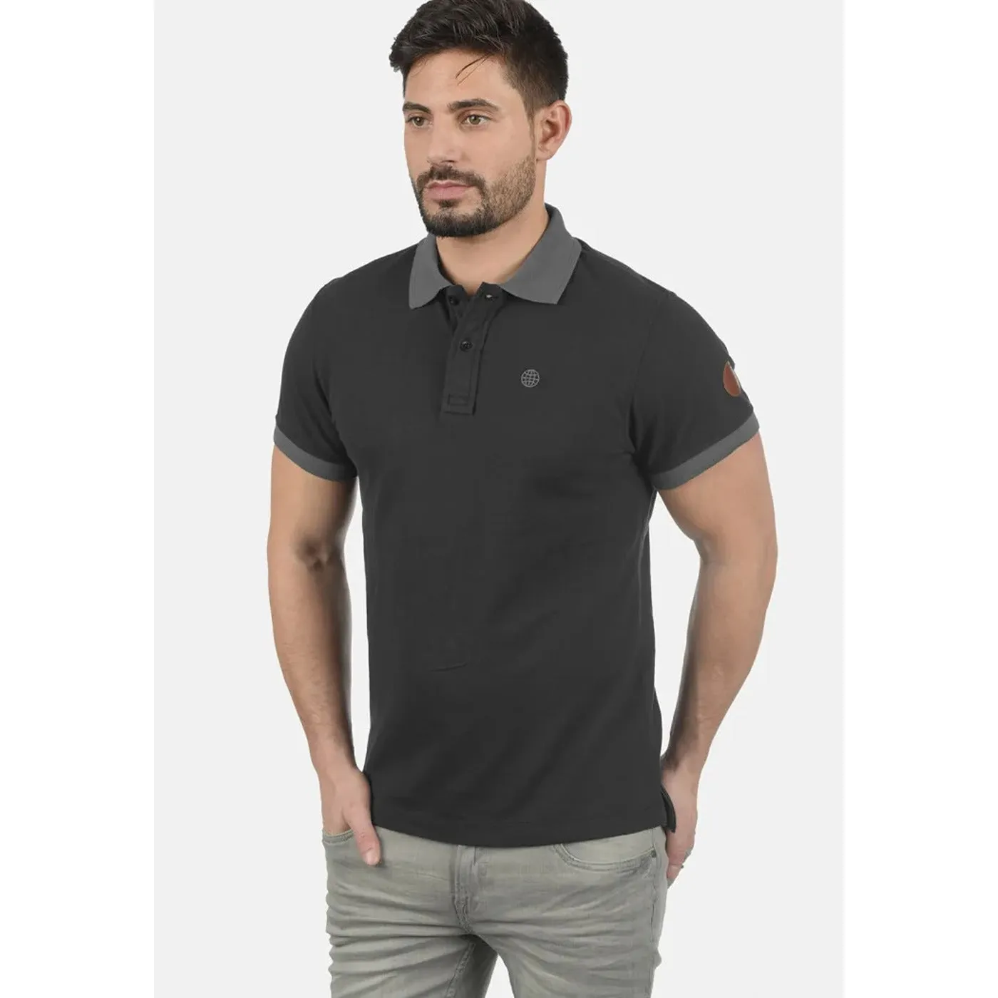 BLND Black Ribbed Polo