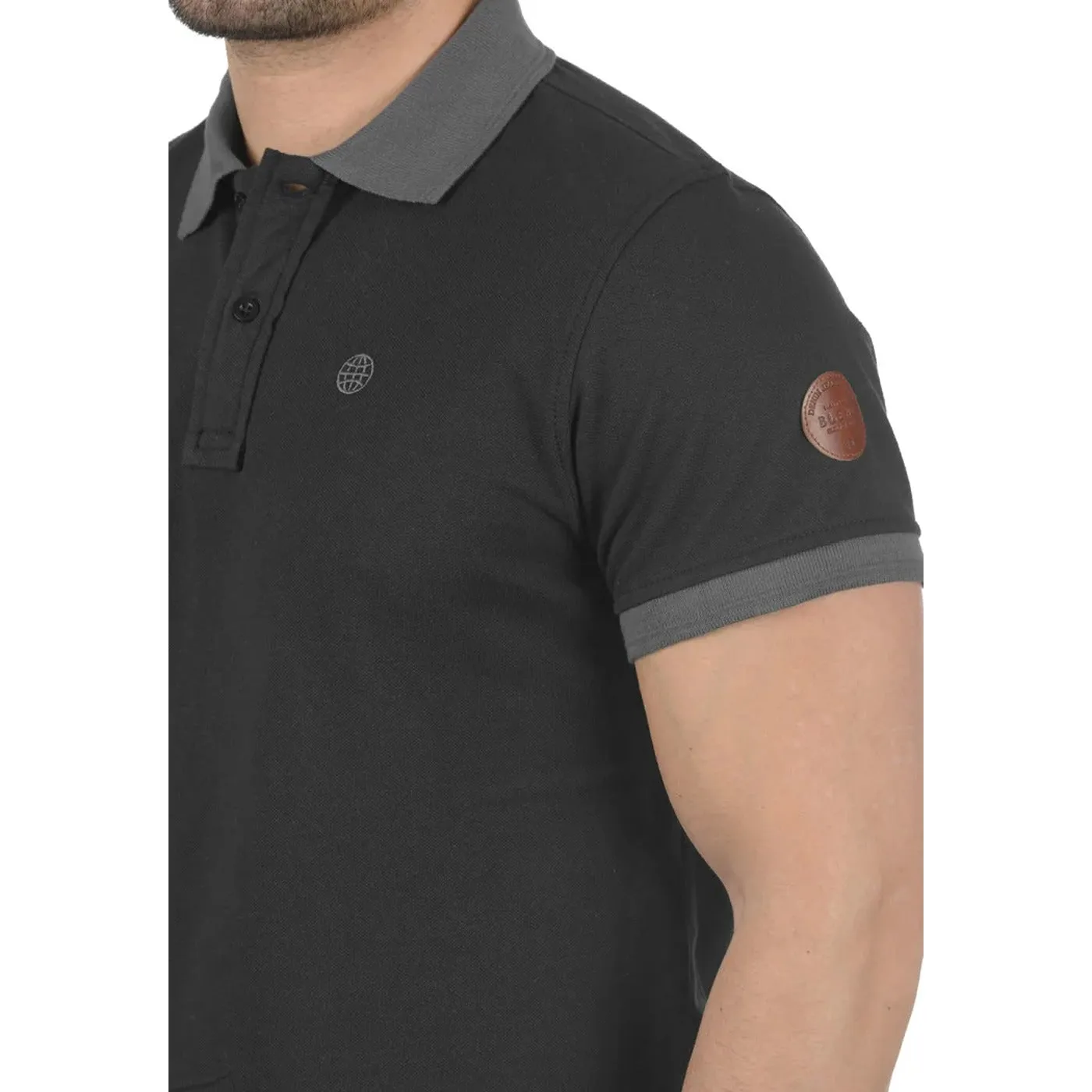 BLND Black Ribbed Polo