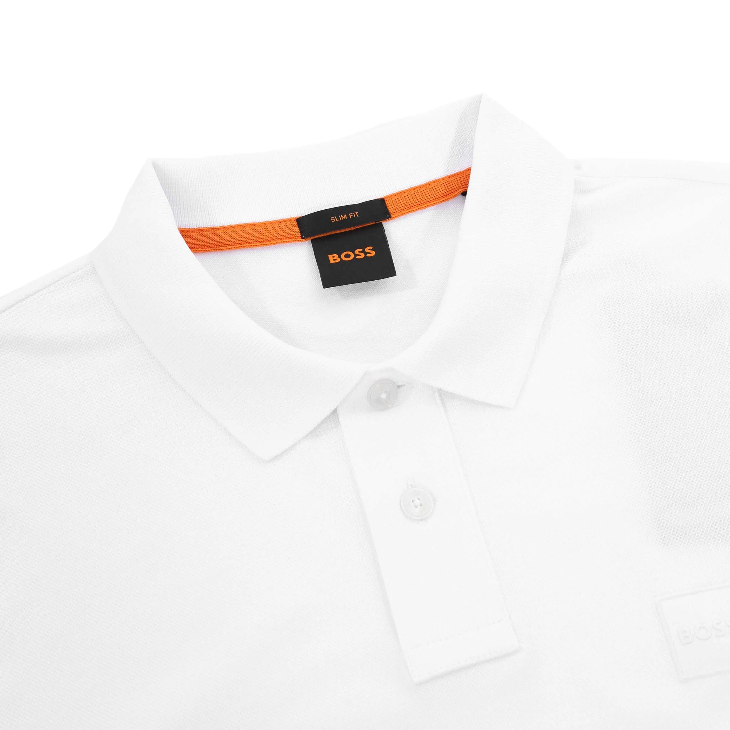 BOSS Passerby Long Sleeve Polo Shirt in White