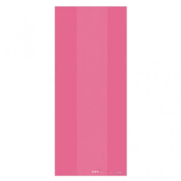 Bright Pink Translucent Party Bags Large | 25ct.