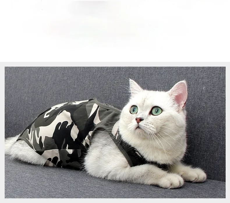 Cat Pet Sterilization Clothing Surgical Gown Anti-Licking Postoperative Clothing Camouflage