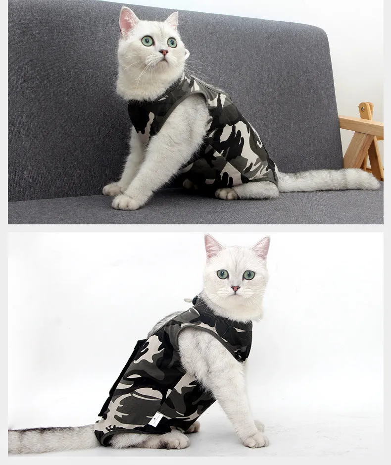 Cat Pet Sterilization Clothing Surgical Gown Anti-Licking Postoperative Clothing Camouflage