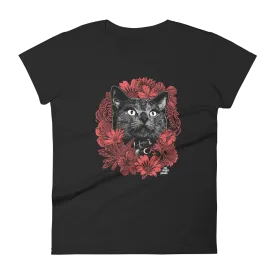 CATSOMMMAR Red Flower Women's Fitted Shirt