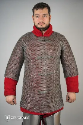 Chainmail Haubergeon Flatring Wedge Riveted 9mm Steel Oiled