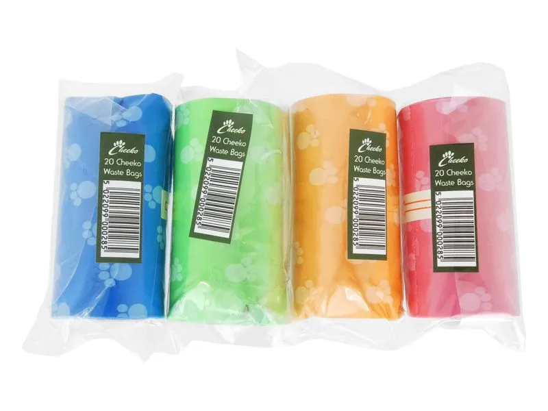 Cheeko | Dog Waste Poop Bags | Assorted Colours - 1 Roll of 20 Bags