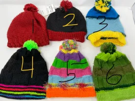 Child Medium Assorted Slouch Beanies and Pom Pom Hats