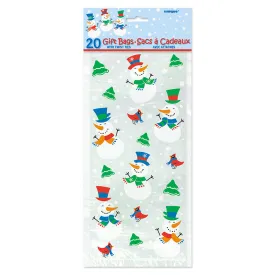 Christmas Snowman Glee Cello Bags 5" X 11" | 20 ct