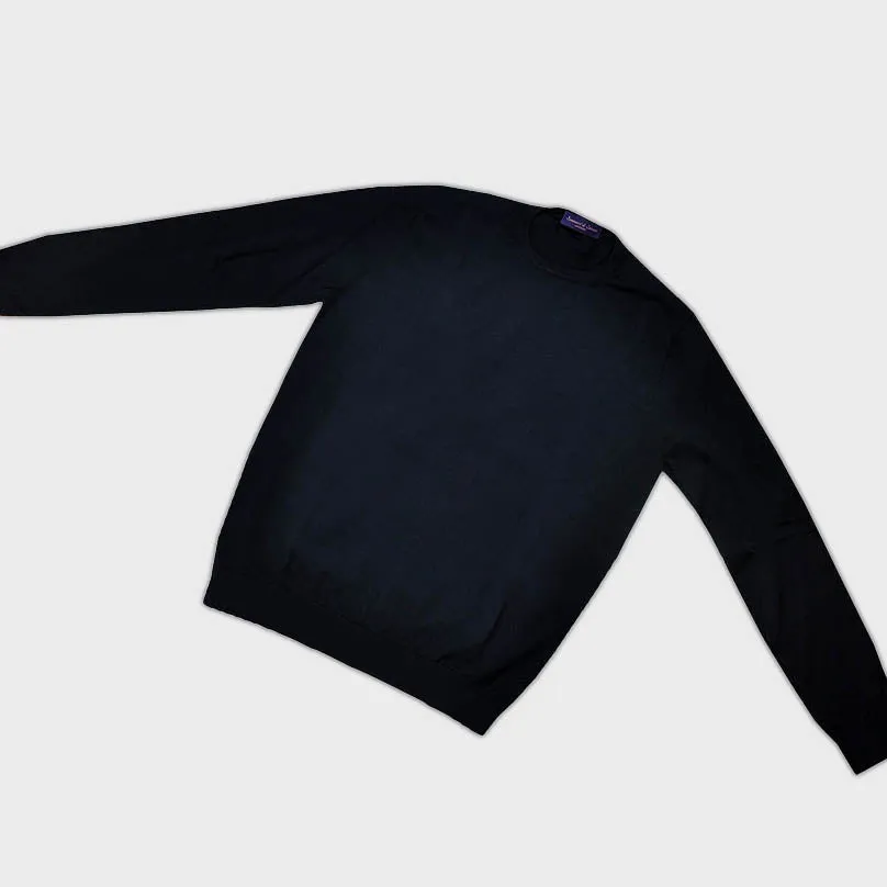 Classic Cotton Crew in Navy