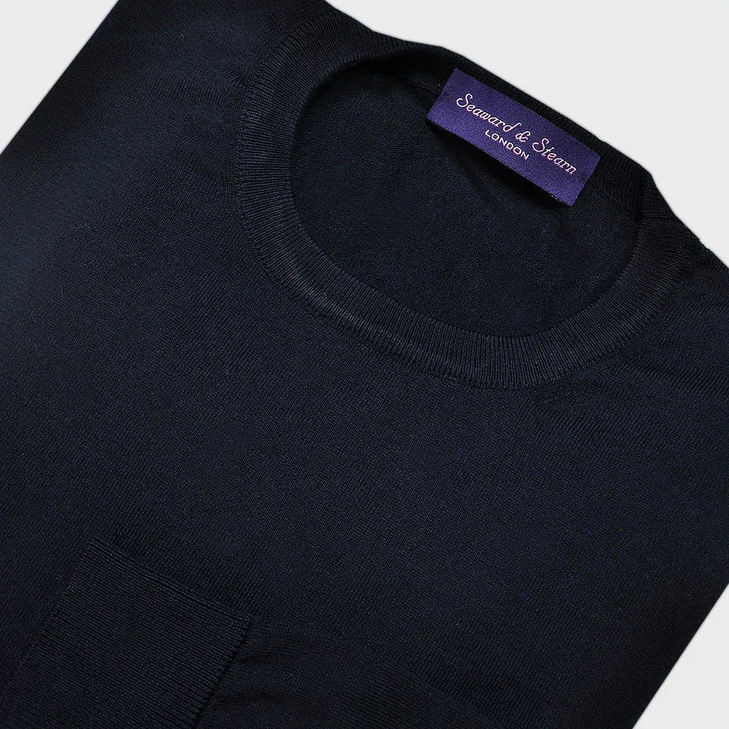 Classic Cotton Crew in Navy