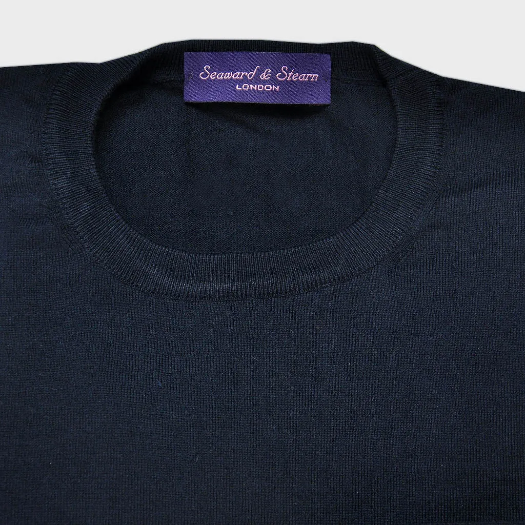 Classic Cotton Crew in Navy