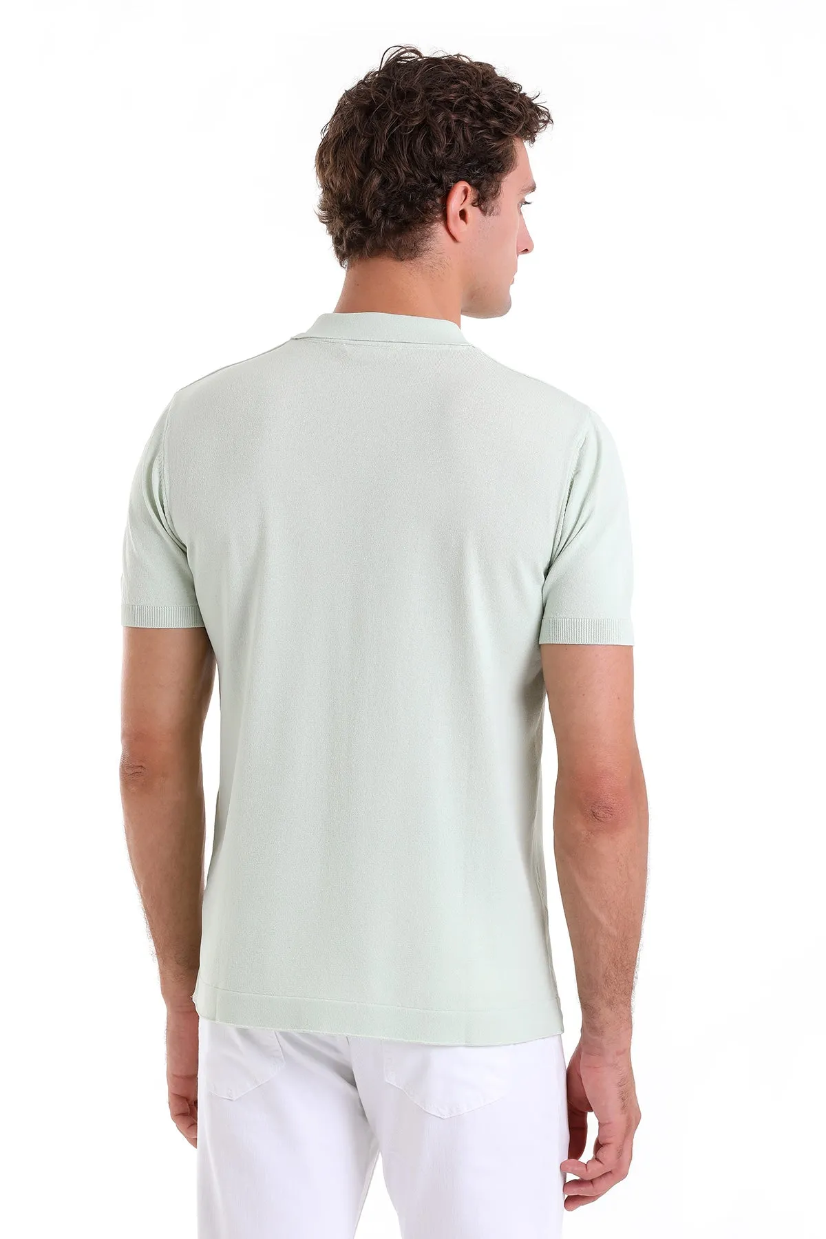 Comfort Fit Basic Green Water Polo T-Shirt