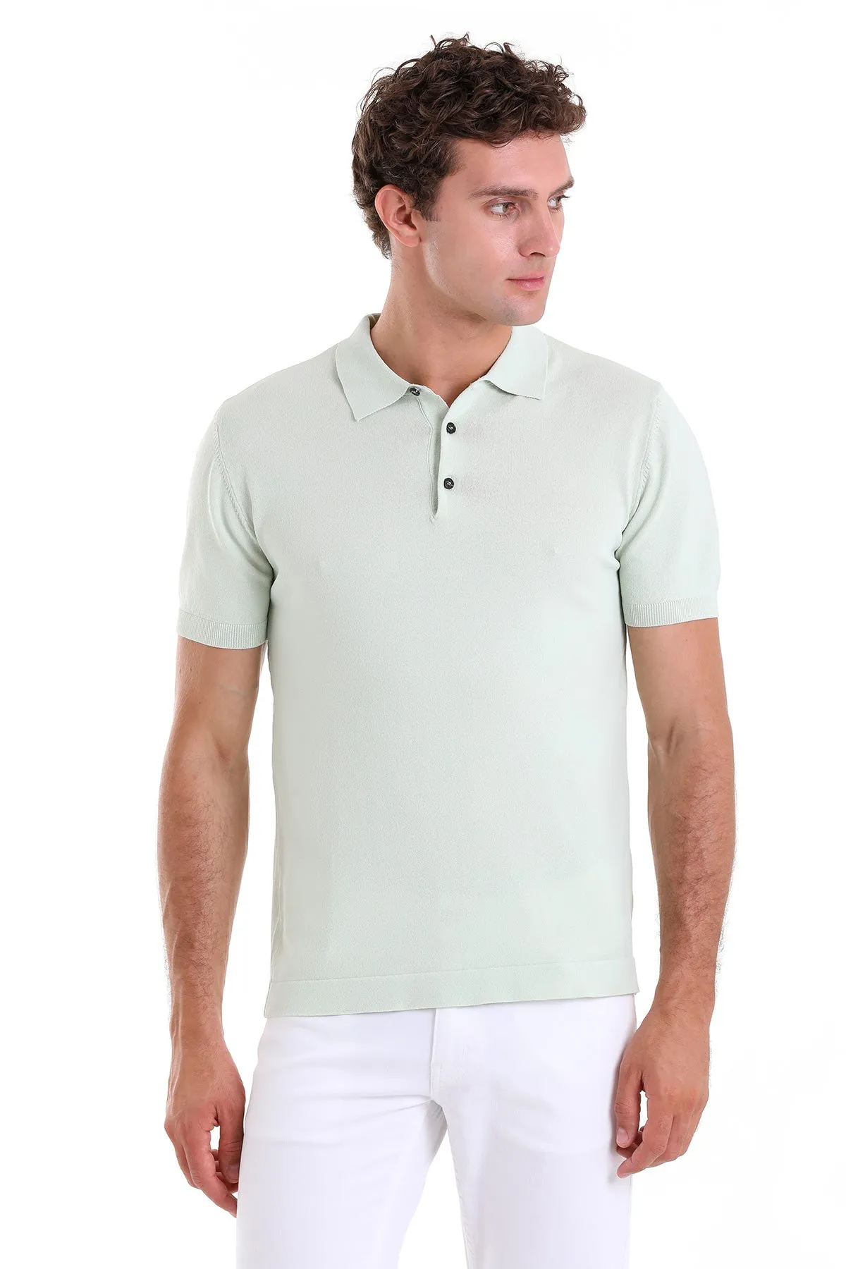 Comfort Fit Basic Green Water Polo T-Shirt