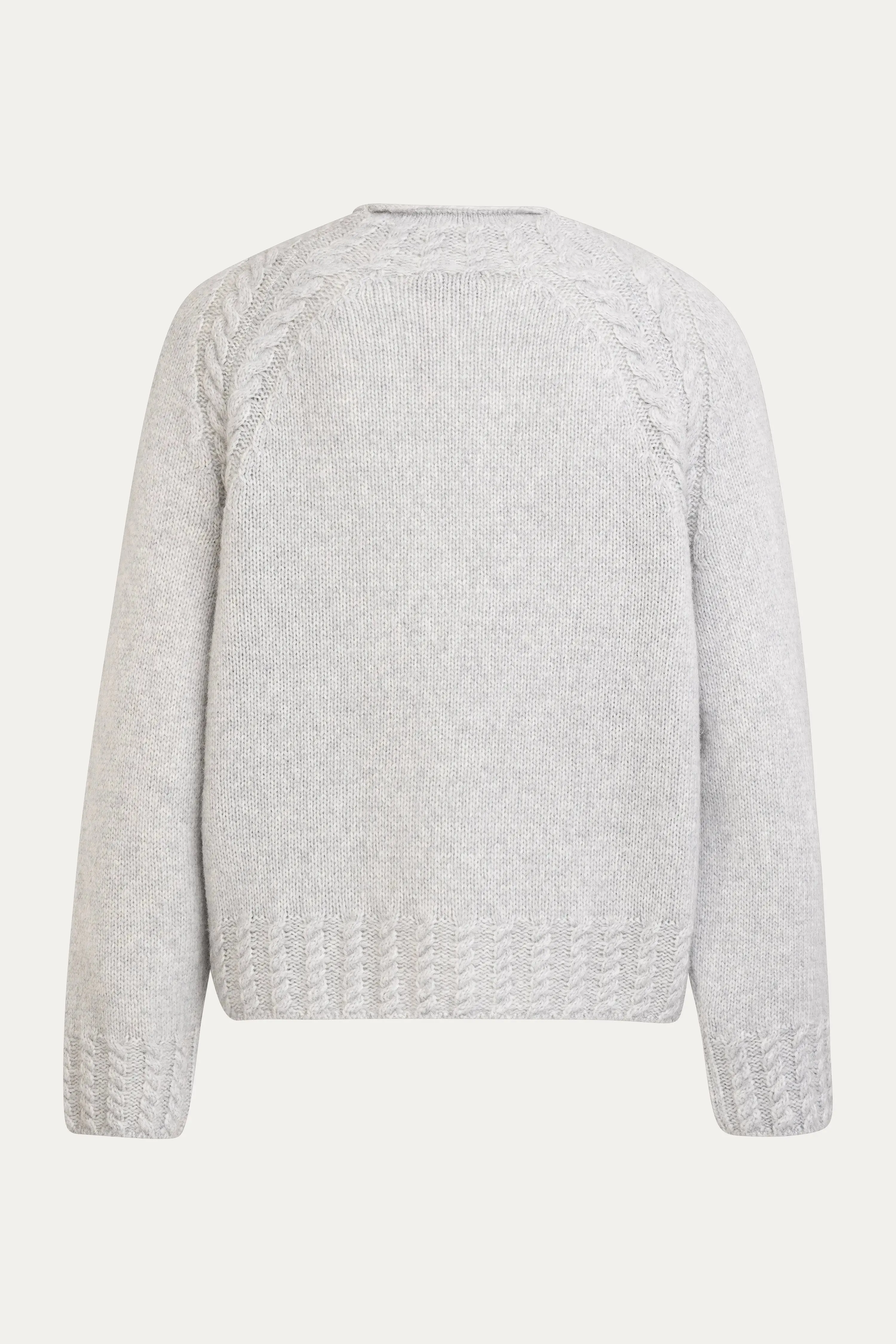 Cropped Pullover mit Zopfmuster