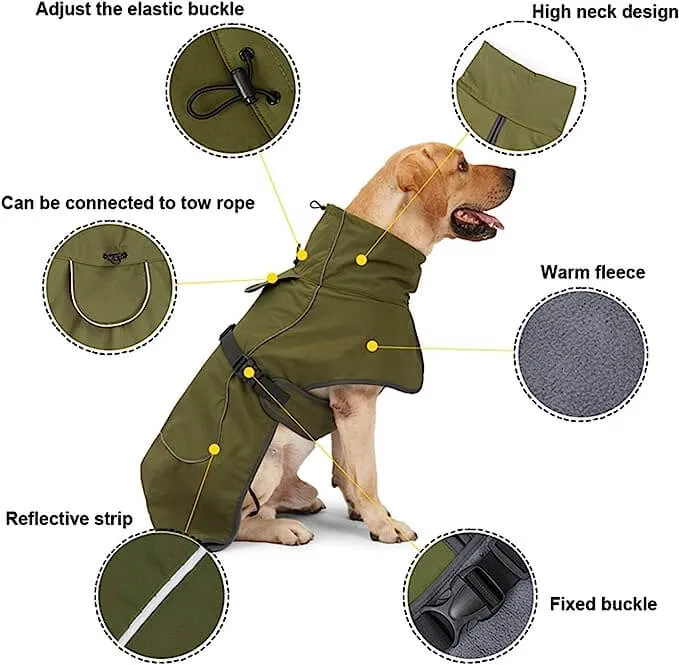 Dog Winter Vest Fleece Coat For Medium Large Size Dog