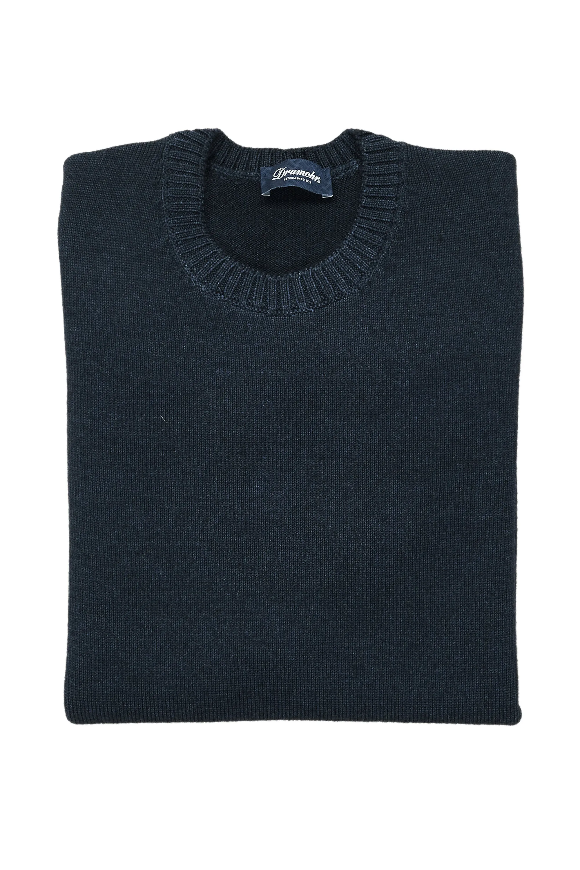 Drumohr Blu Scuro Merino Wool Crewneck Sweater