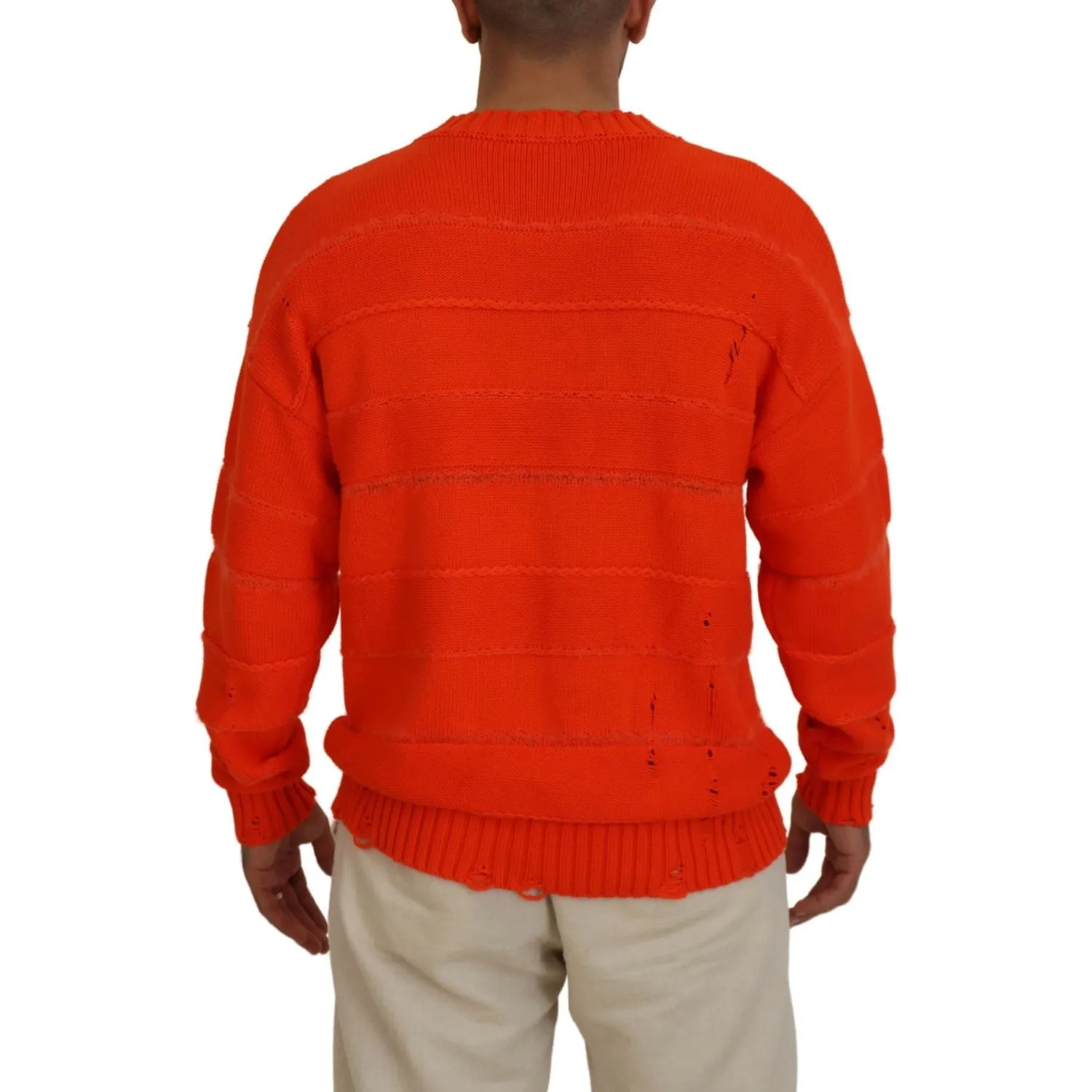 Dsquared² Orange Cotton Long Sleeves Men Pullover Sweater