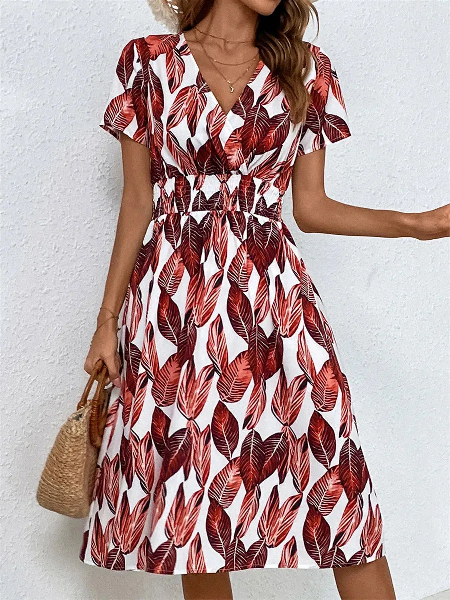 Floral Holiday Sleeveless Summer Midi Dress for Women