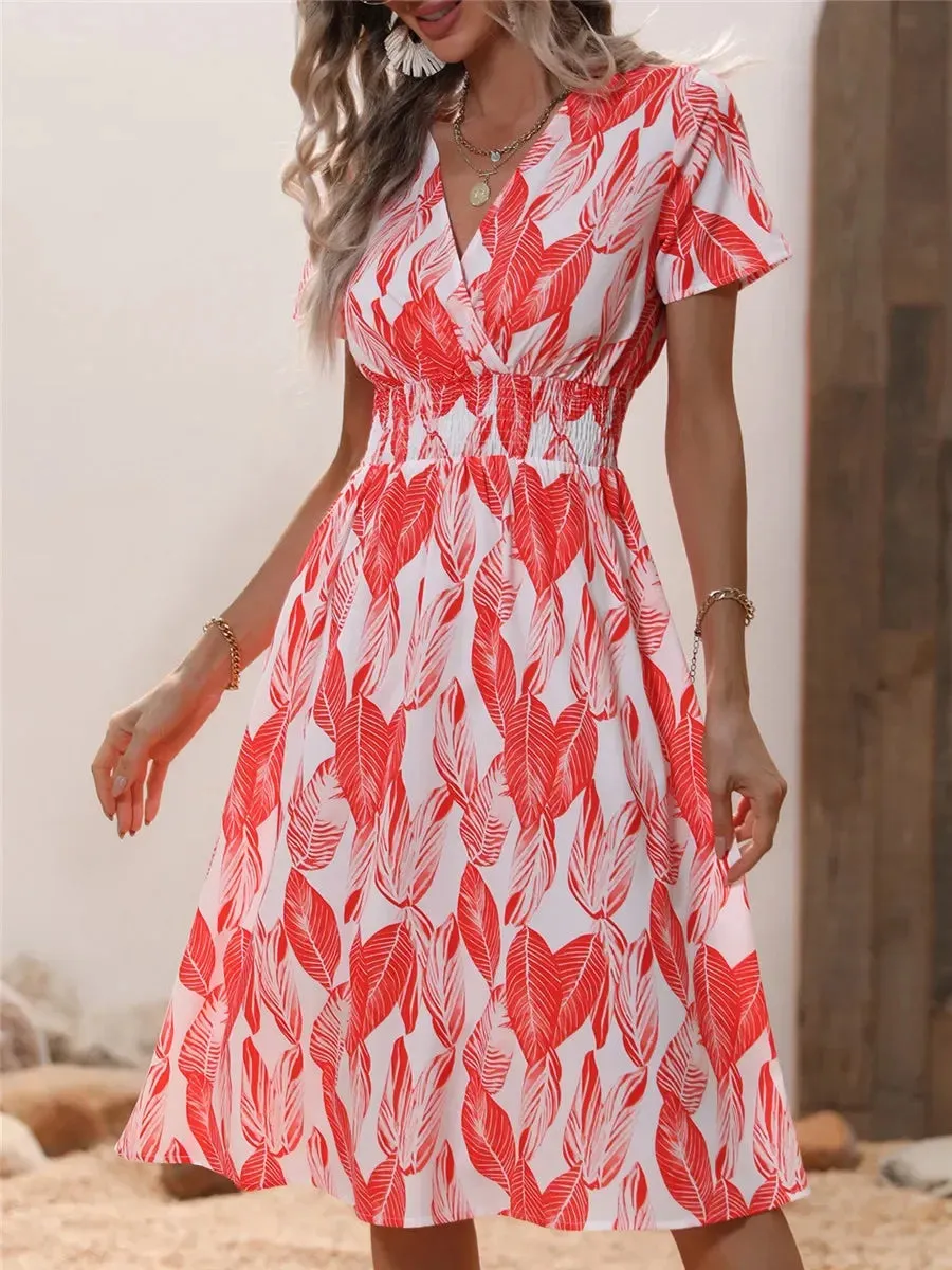 Floral Holiday Sleeveless Summer Midi Dress for Women