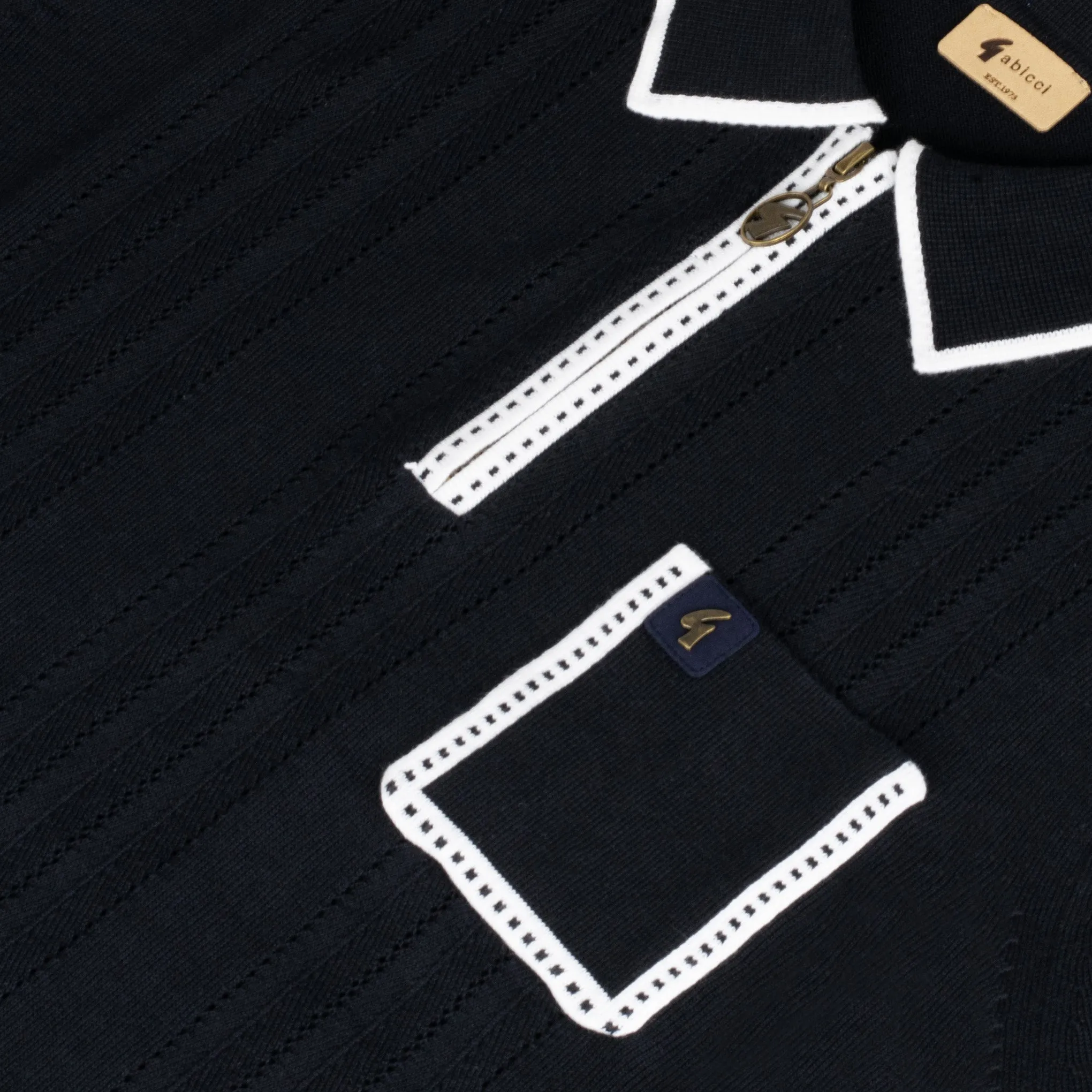 Gabicci Vintage Pierre Knit Polo Shirt Navy