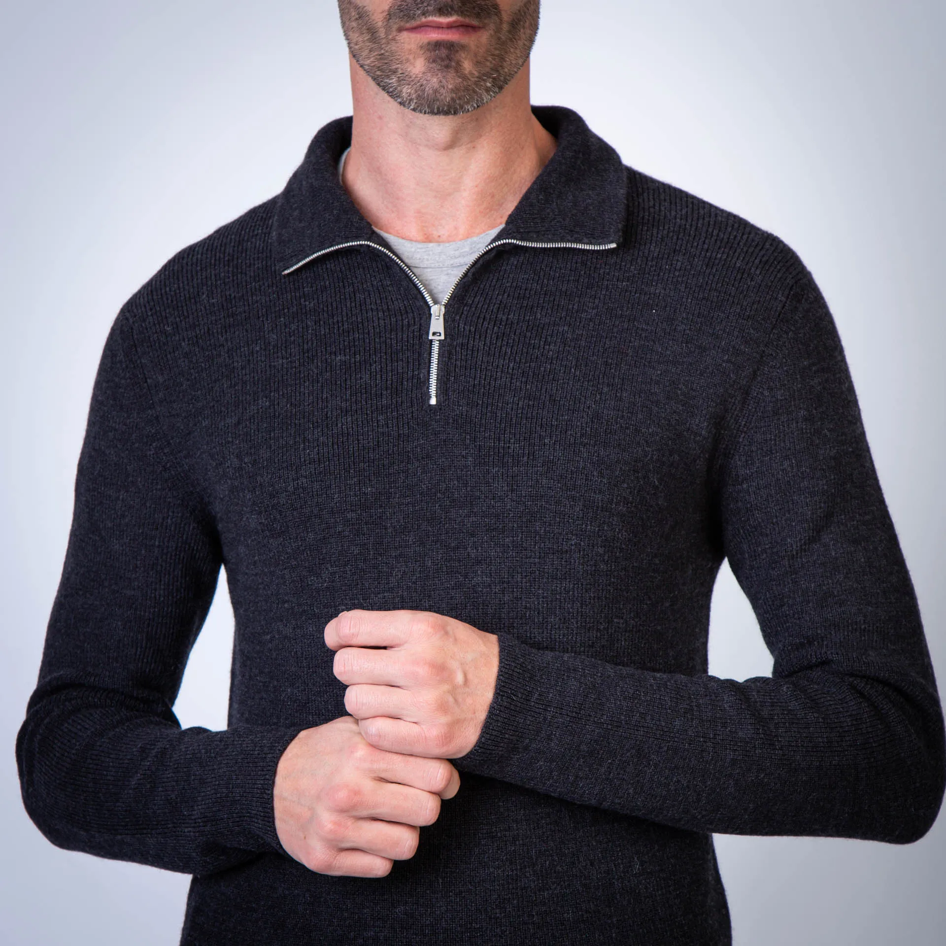 GRP FIRENZE SWEATER TEC 20 1/2 ZIP CHARCOAL GREY