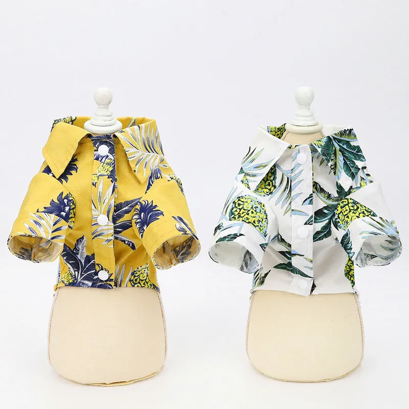 Hawaiian coconut shirt summer pet clothing