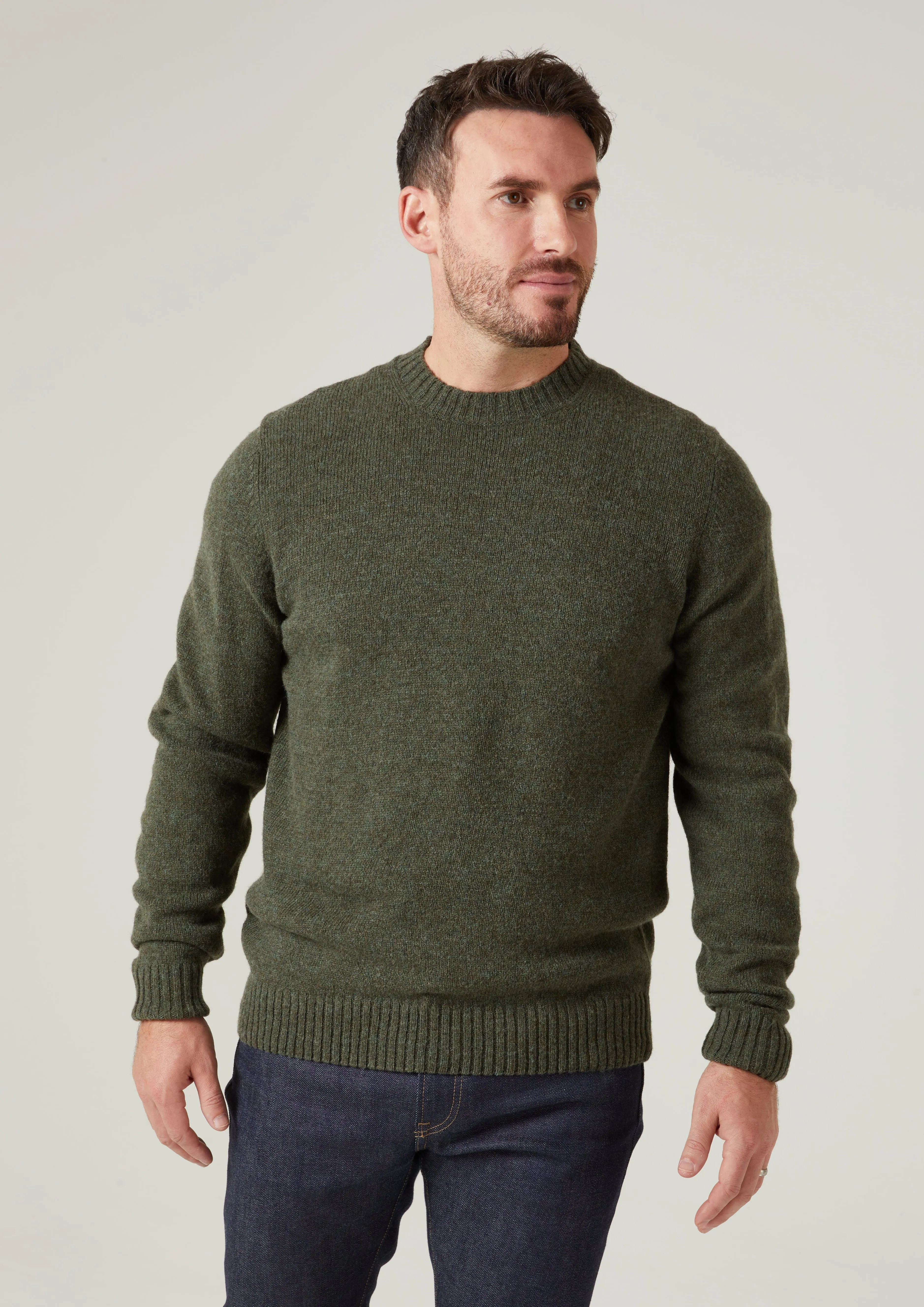 Kinnadie Supersoft Shetland Jumper In Moorland - Regular Fit