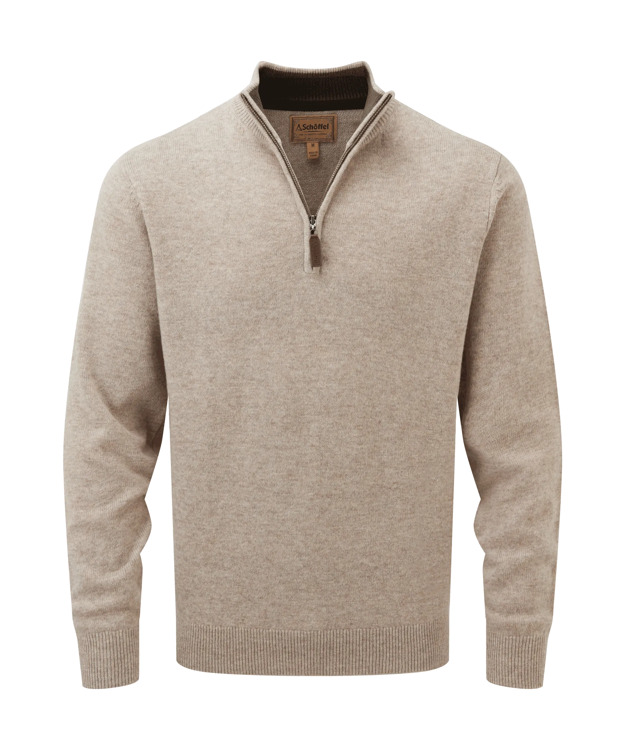 Lambswool Quarter Zip Jumper - Oat