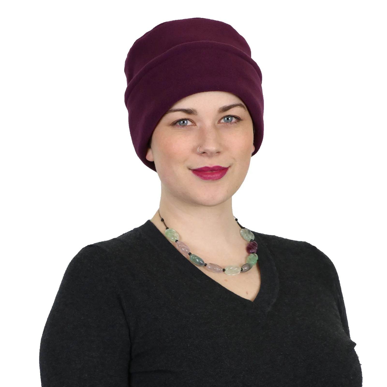 Luxury Fleece Pillbox Hat for Women Chemo Hat