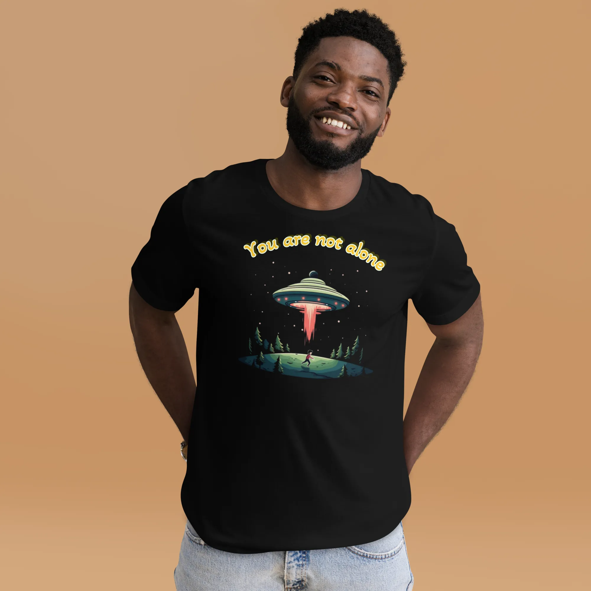 Men's Alien Abduction You Are Not Alone Graphic T-Shirt