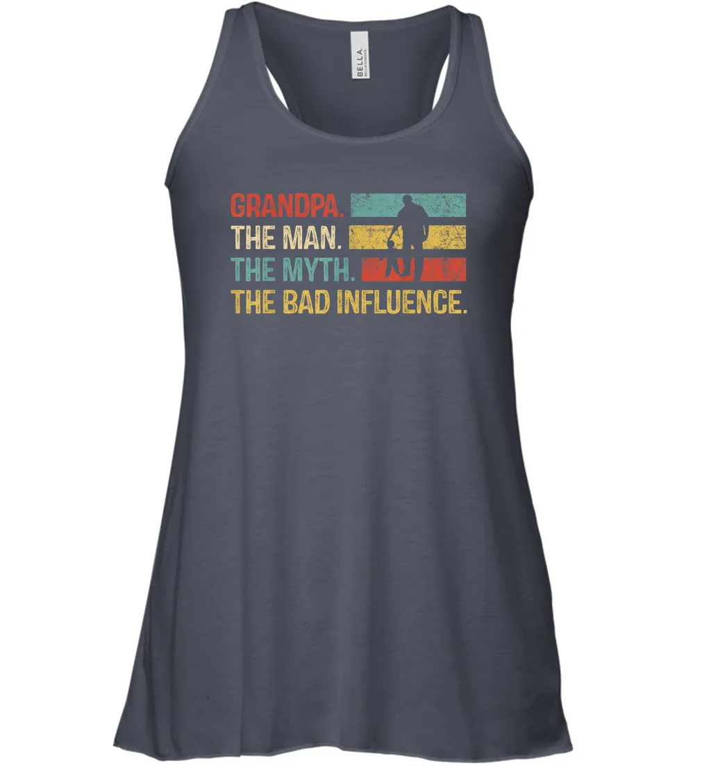 Mens Grandpa The Man The Myth The Bad Influence Gift Women Racerback Tank