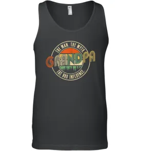 Mens Grandpa The Man The Myth The Bad Influence Premium Men Cotton Tank Top