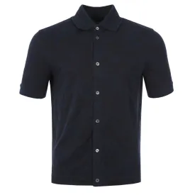 Paul Smith Floral Jacquard Polo Shirt in Dark Navy