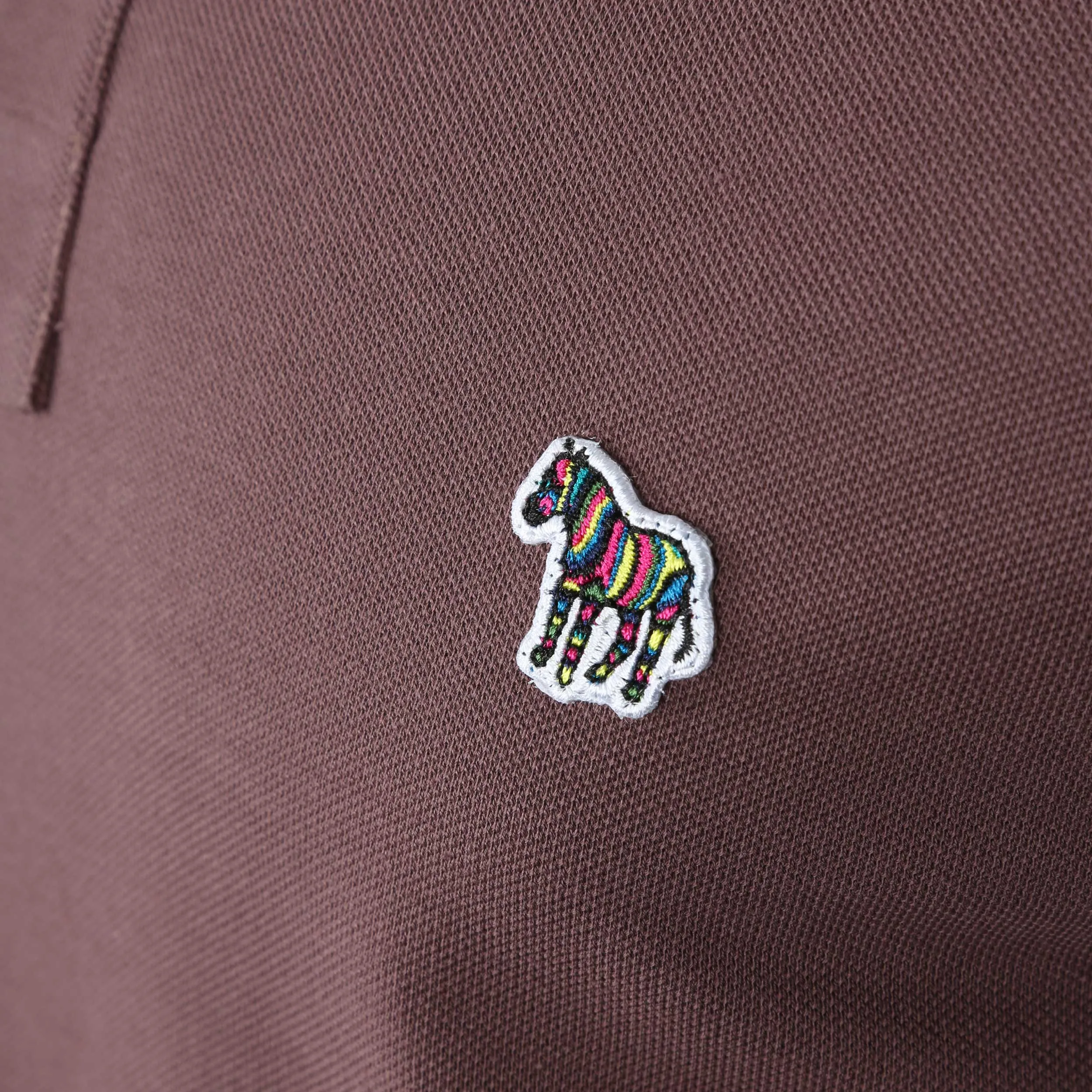 Paul Smith Zebra Badge LS Polo Shirt in Plum