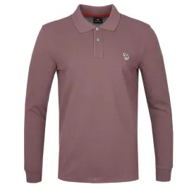 Paul Smith Zebra Badge LS Polo Shirt in Plum