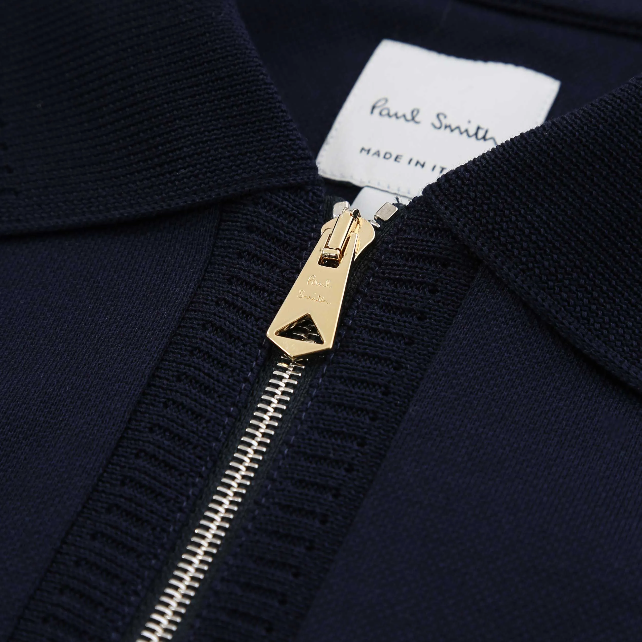 Paul Smith Zip Polo Shirt in Navy