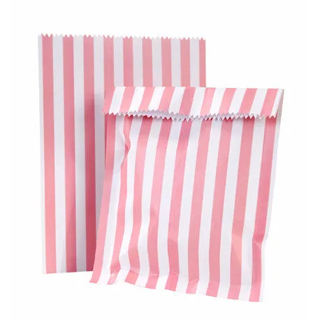 Pink & White Stripe Treat Bags