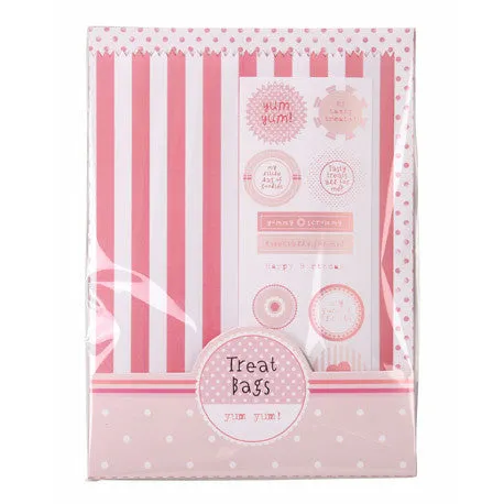 Pink & White Stripe Treat Bags